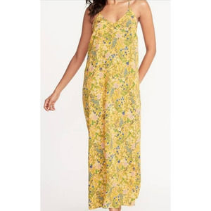Old Navy Women's Yellow Floral Maxi Dress Size XXL